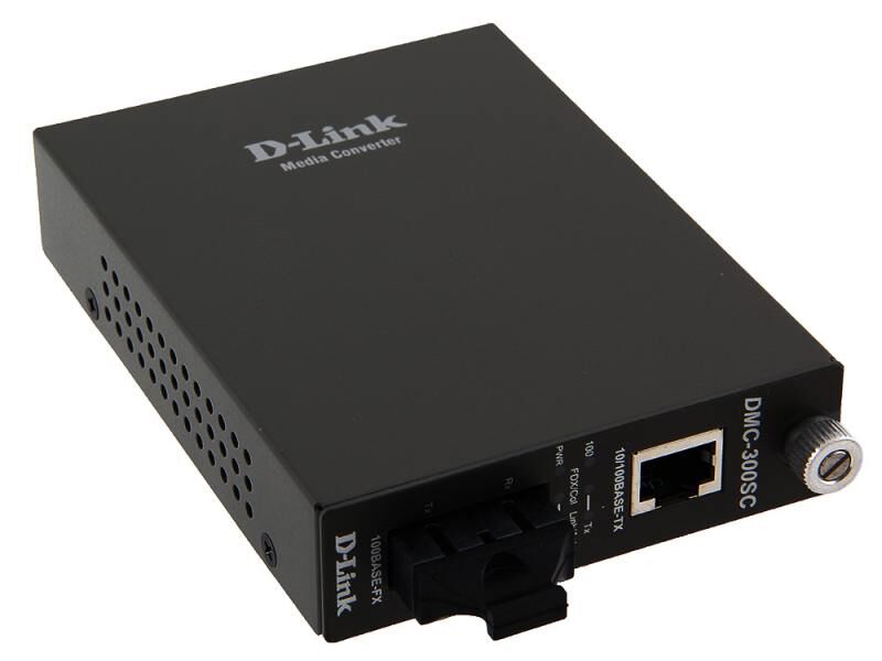 Медиаконвертер D-Link Медиаконвертер D-Link DMC-300SC Разъемы на входе RJ-45 Разъемы на выходе SC Скорость передачи 100М