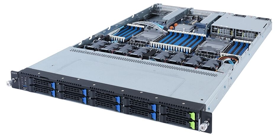 Серверная платформа Gigabyte Gigabyte R182-N20/1U/2x4189/ 32xDDR4-3200 RDIMM/LRDIMM/ 10x2.5"