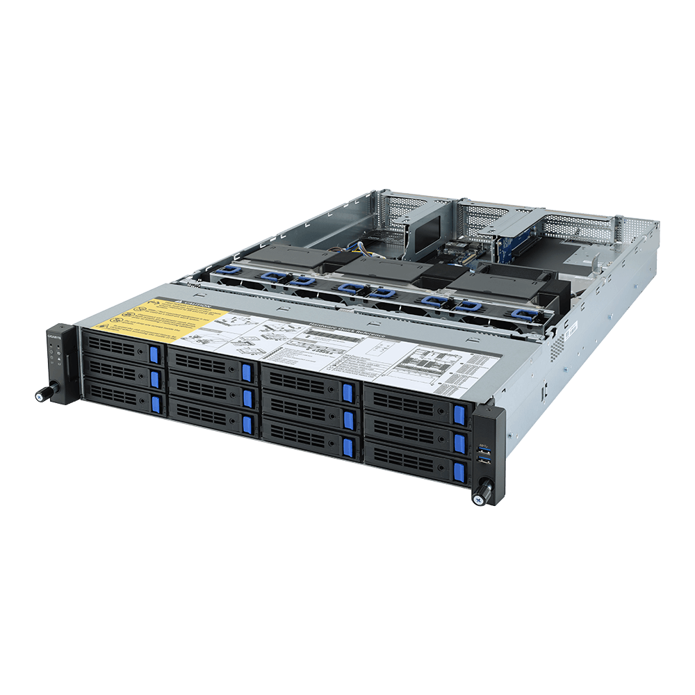 Серверная платформа Gigabyte Gigabyte R282-Z93 6NR282Z93MR-00-A00/2U/2xSP3/ 32xDDR4-3200 RDIMM/LRDIMM/ 12x2.5",3.5",M.2