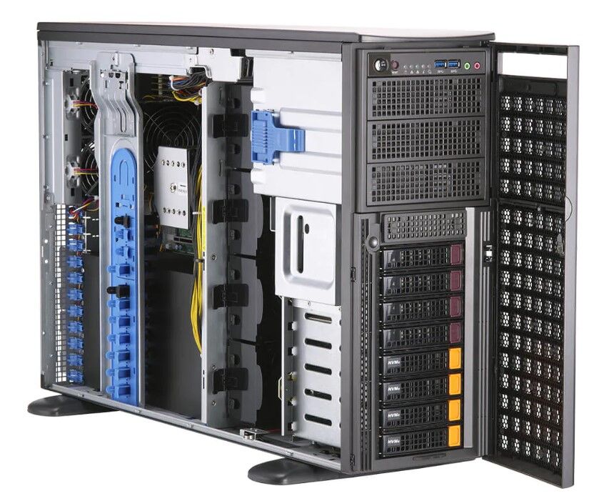 Серверная платформа Supermicro Supermicro 740GP-TNRT SYS-740GP-TNRT/Tower/2x4189/ 16xDDR4-3200 RDIMM/LRDIMM/ 8x2.5",3.5"