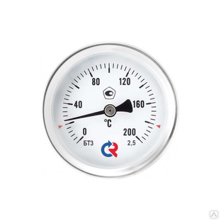 Термометр биметаллический РОСМА (БТ-31,211) Ду 63, L 100мм, М20х1,5, 0+60гр. латунный, осевой 923203051 #1