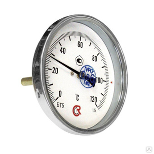 Термометр биметаллический D100 L100мм/лат.0+200гр.осевой ЗТП 184300265 