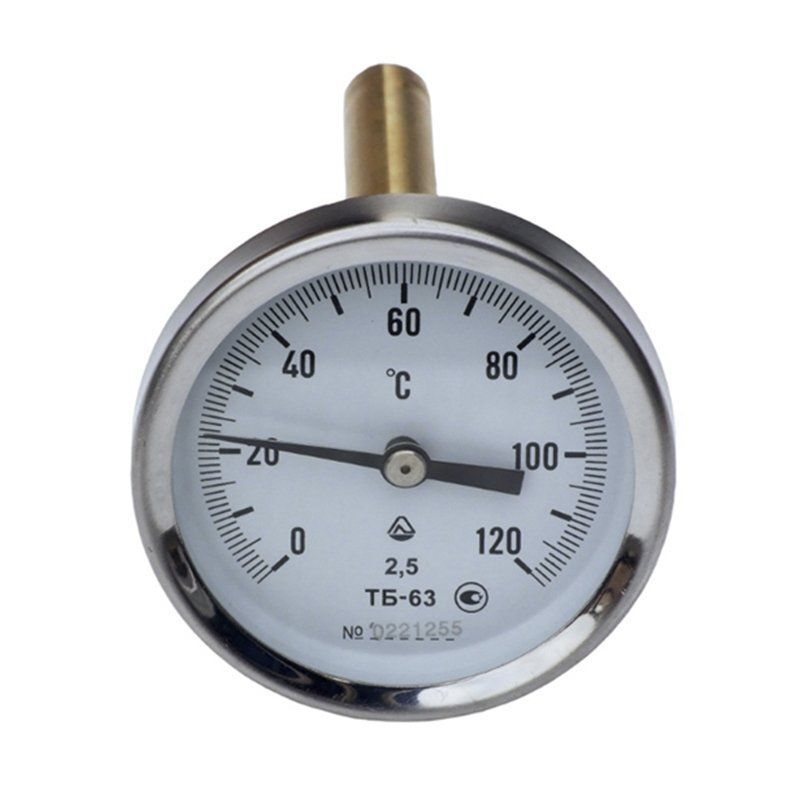 Термометр биметаллический D 63 L 50мм/лат.0+120гр.осевой ЗТП 184300023
