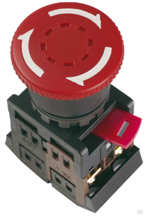 Кнопка управления AE-22 "Грибок" d=22мм 1з+1р 240В с фиксацией красная IEK 