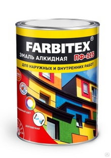 Краска Фарбитекс ПФ-115 алкидная, желтая 1,8кг #1