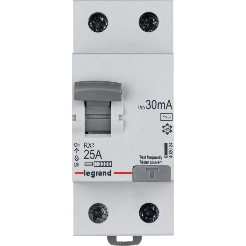 Выключатель дифференциального тока (УЗО) 2п 25А 30мА тип AC RX3 Leg 402024 Legrand