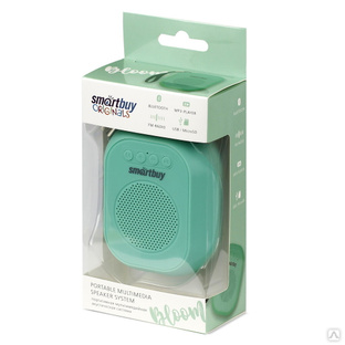 Портативная акустическая система Smartbuy Bloom, 3Вт, Bluetooth, MP3, FM-радио, зелёная #1