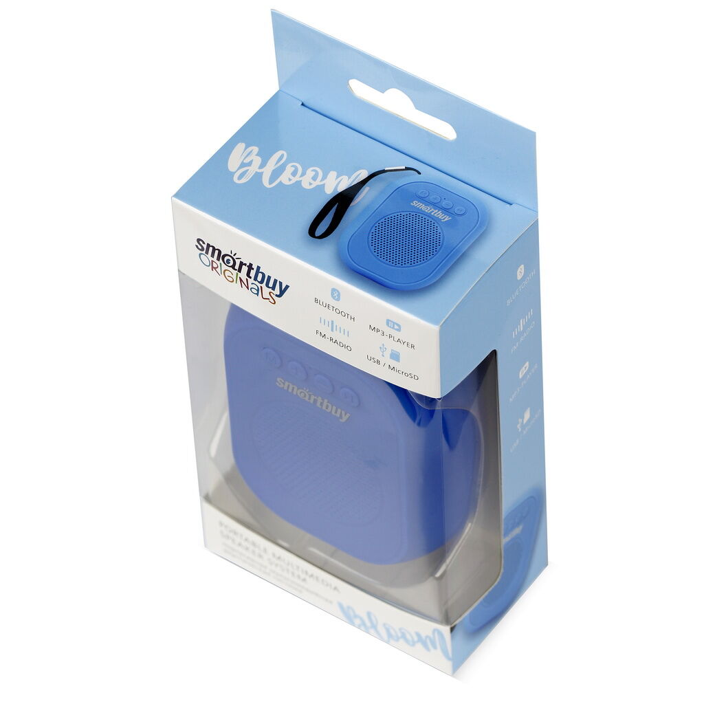 Портативная акустическая система Smartbuy Bloom, 3Вт, Bluetooth, MP3, FM-радио, синяя 2