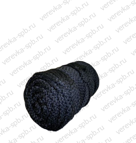 Шнур полиэфирный 5 мм, 200 м, с сердечником, черный, универсальный