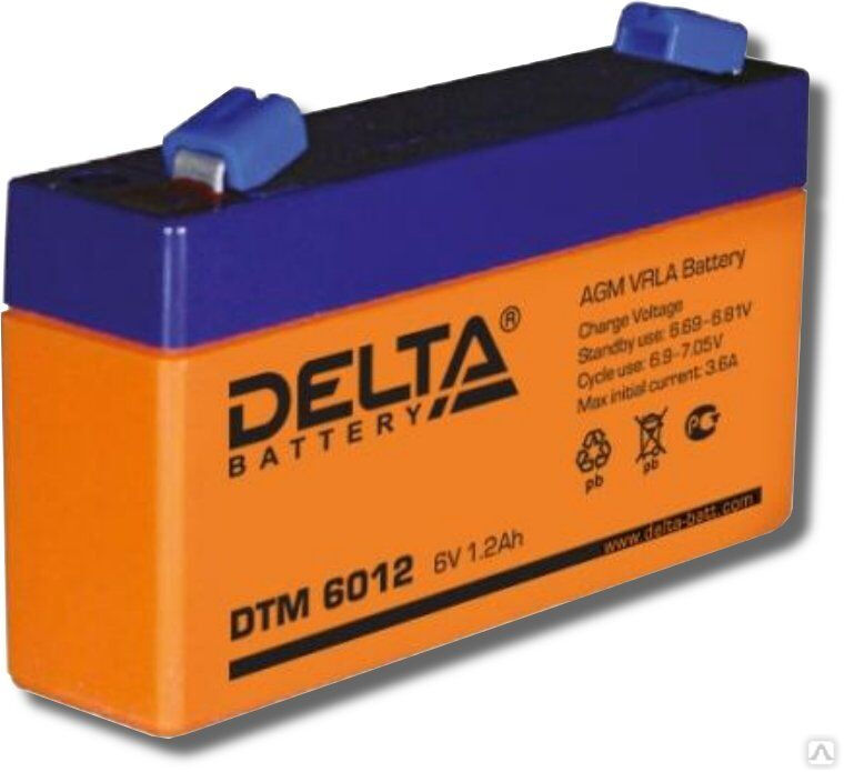 Аккумуляторная батарея 6-1,2 (6В, 1,2Ач) Delta DTM 6012