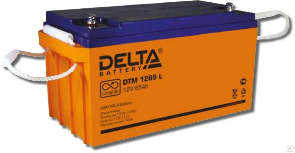 Аккумуляторная батарея 12-65 (12В, 65Ач) Delta DTM 1265 L