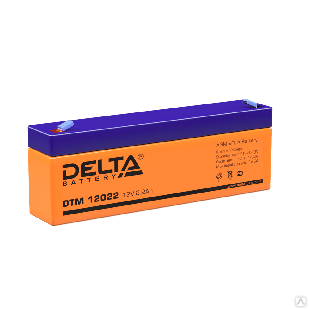 Аккумуляторная батарея 12-2,2 (12В, 2,2Ач) Delta DTM 12022