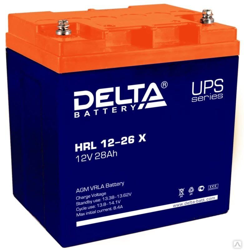 Аккумуляторная батарея 12-26 (12В, 26Ач) Delta HRL 12-26 X
