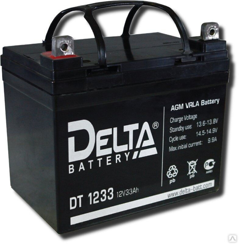 Аккумуляторная батарея 12-33 (12В, 33Ач) Delta DT 1233