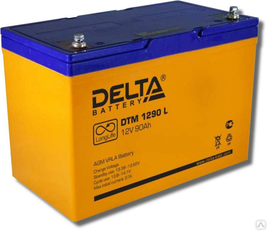 Аккумуляторная батарея 12-90 (12В, 90Ач) Delta DTM 1290 L