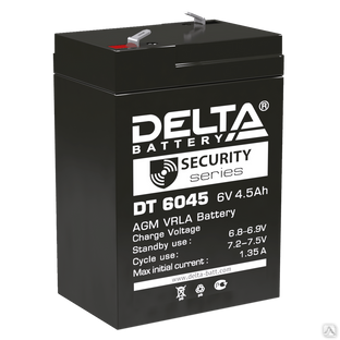 Аккумуляторная батарея 6-4,5 (6В, 4,5Ач) Delta DT 6045 