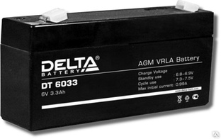 Аккумуляторная батарея 6-3,3 (6В, 3,3Ач) Delta DT 6033 