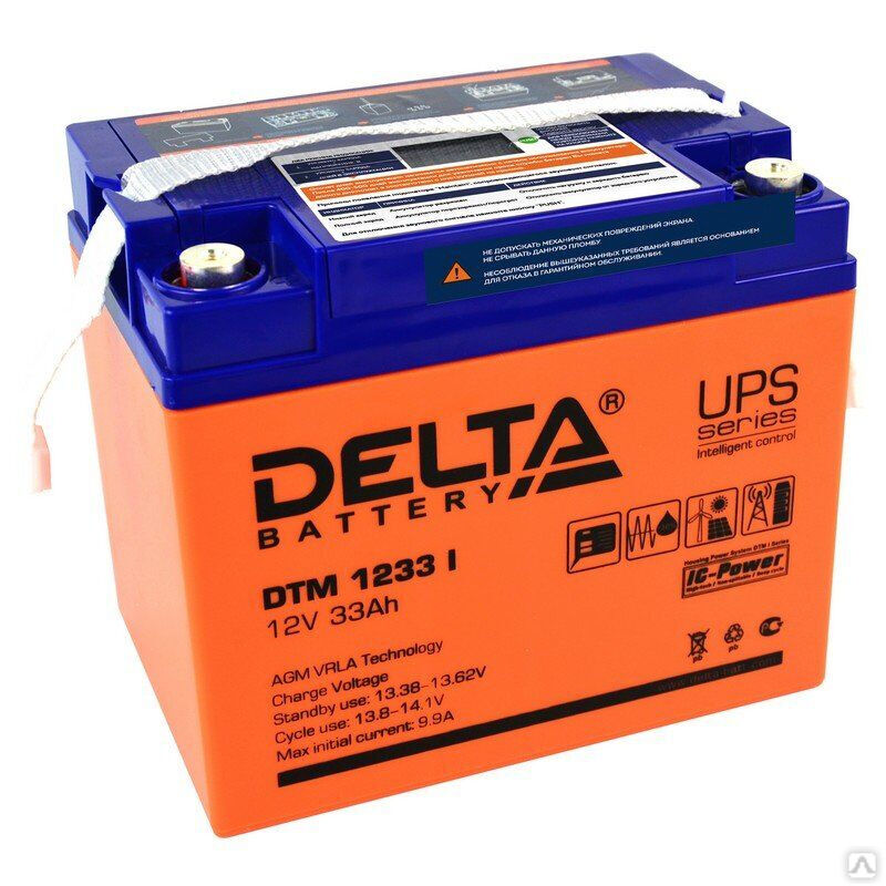 Аккумуляторная батарея 12-33 (12В, 33Ач) Delta DTM 1233 I