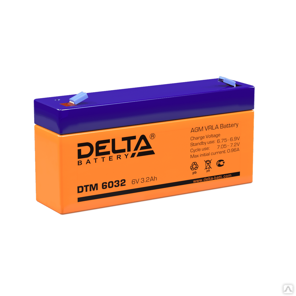 Аккумуляторная батарея 6-3,2 (6В, 3,2Ач) Delta DTM 6032