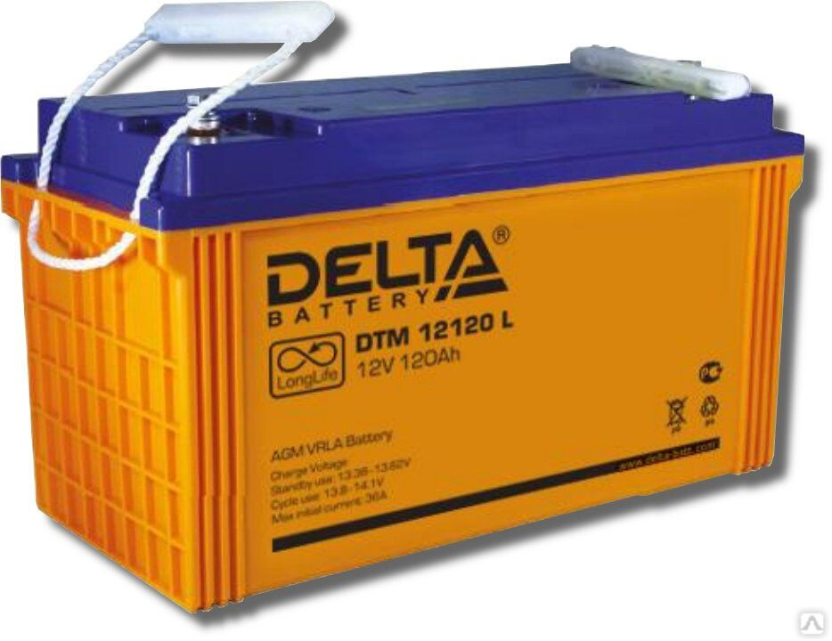 Аккумуляторная батарея 12-120 (12В, 120Ач) Delta DTM 12120 L