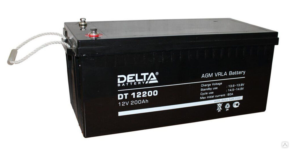 Аккумуляторная батарея 12-200 (12В, 200Ач) Delta DT 12200