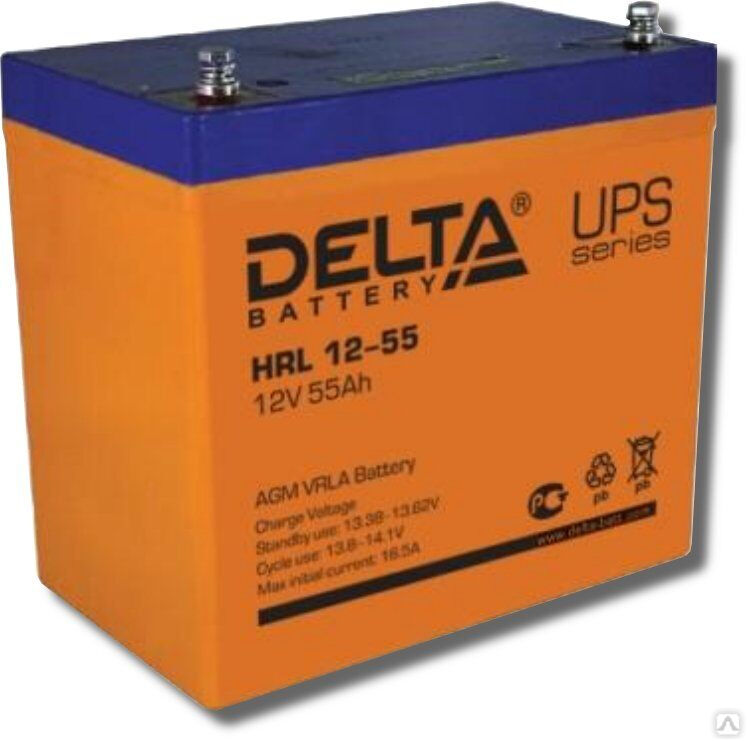 Аккумуляторная батарея 12-55 (12В, 55Ач) Delta HRL 1255 X