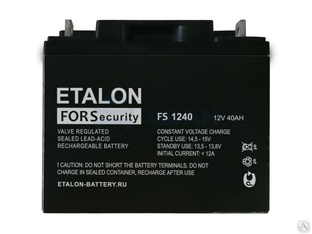 Аккумуляторная батарея 12-40 (12В, 40Ач) ETALON FS 1240 #1