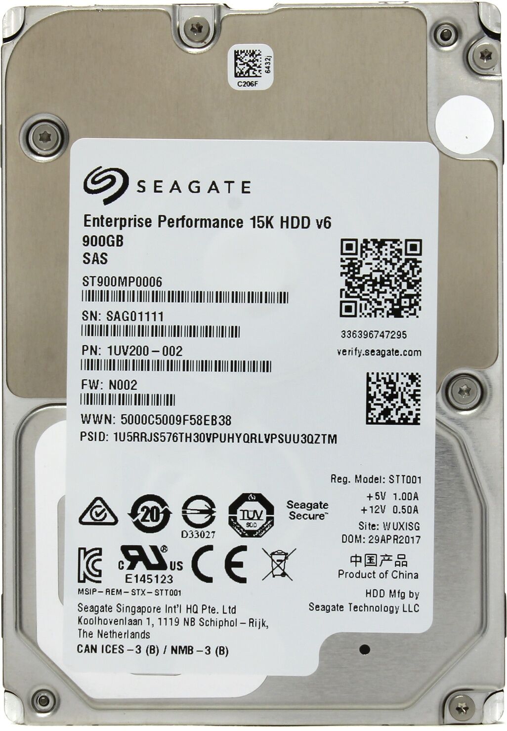 Жесткий диск HDD Seagate Seagate ST900MP000 Exos 15E900 ST900MP0006/SAS 3.0/900GB 15000об/мин/Скорость чтения 2400МБайт/