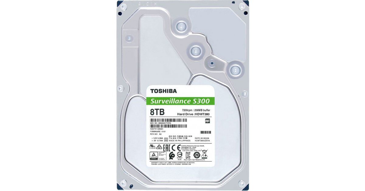 Жесткий диск HDD Toshiba Toshiba HDWT380UZSVA S300 /SATA III/8 TB 7200об/мин/Скорость чтения 241МБайт/с Скорость записи