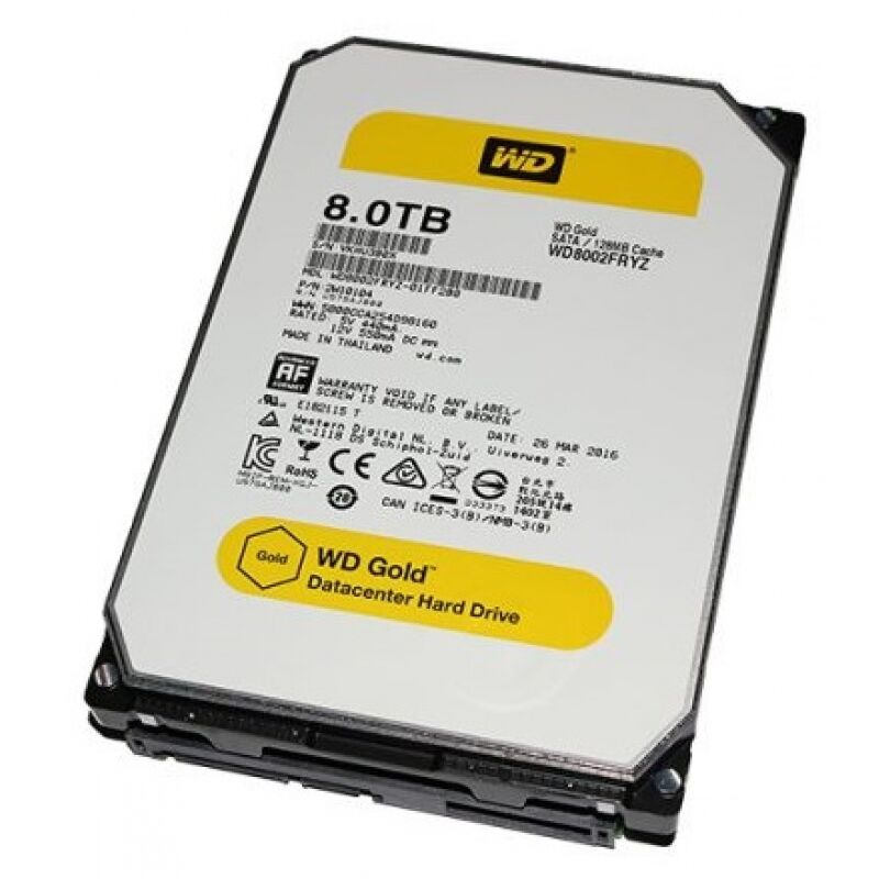 Жесткий диск HDD Western Digital Western Digital WD8004FRYZ Gold /SATA III/8 TB 7200об/мин