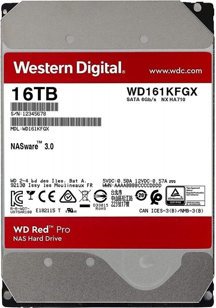 Жесткий диск HDD Western Digital Western Digital Red Pro WD161KFGX/SATA III/16 TB 7200об/мин