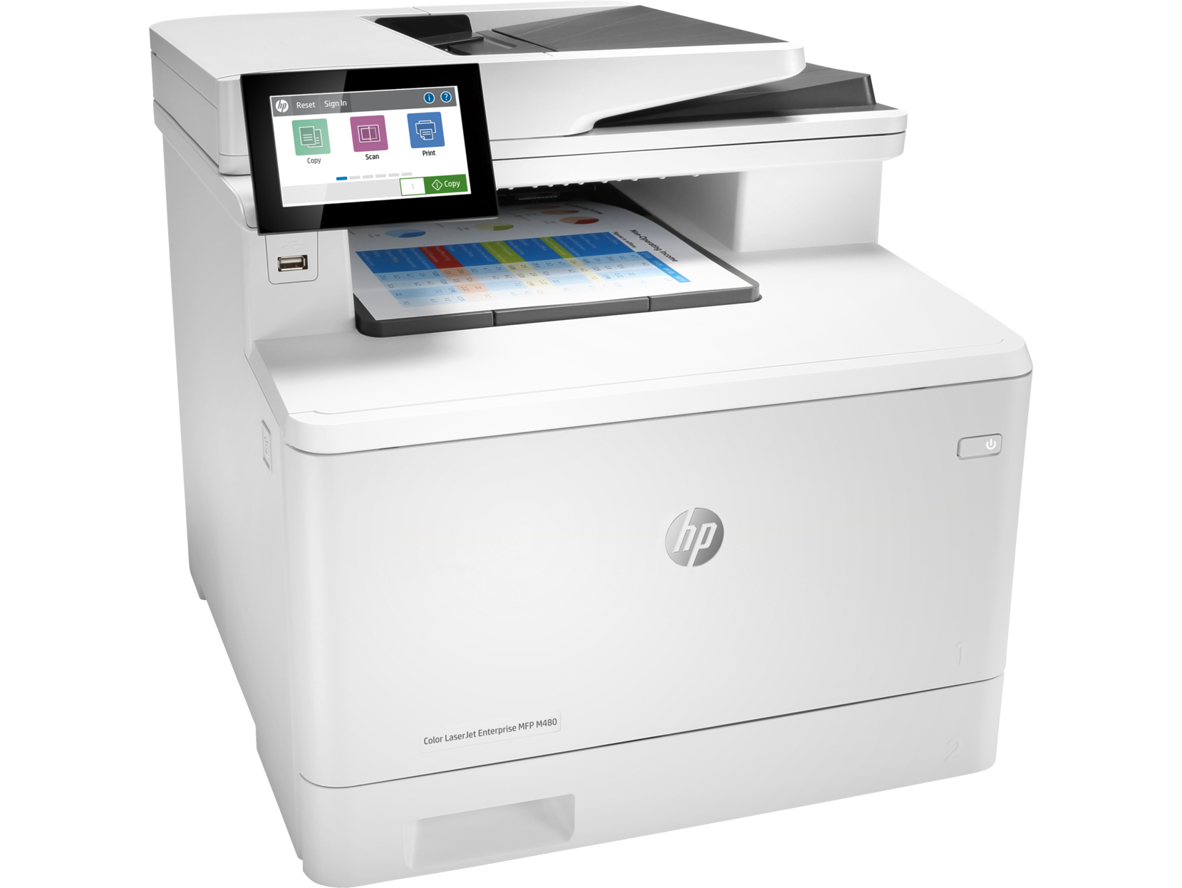 МФУ HP HP LaserJet Enterprise M480f 3QA55A A4 Цветной/печать Лазерная/разрешение печати 600x600dpi/разрешение сканирован