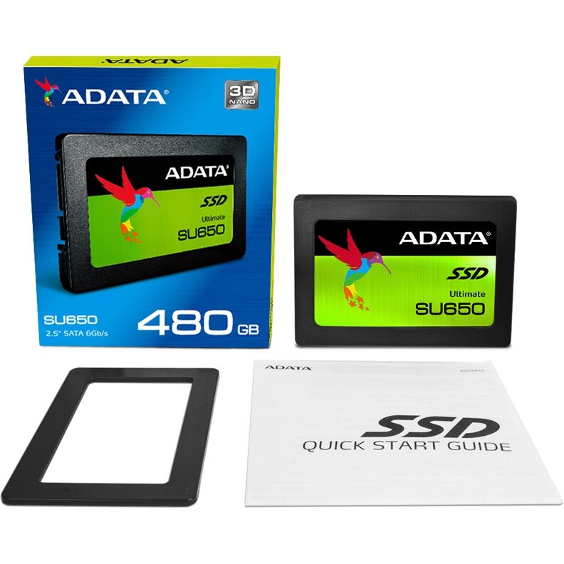 Накопитель SSD Adata Adata ASU650SS-480GT-R Ultimate SU650 /SATA III/480GB /Скорость чтения 520МБайт/с Скорость записи 4