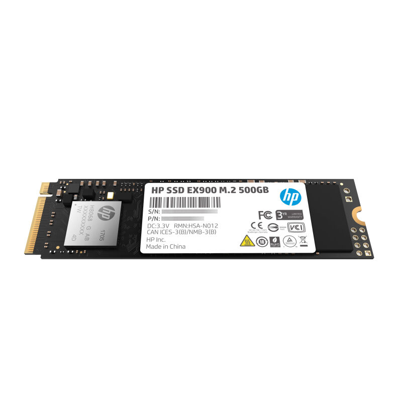Накопитель SSD HP HP 2YY44AA EX900 /PCI-E 3.0 x4/500GB /Скорость чтения 2100МБайт/с Скорость записи 1500МБайт/с