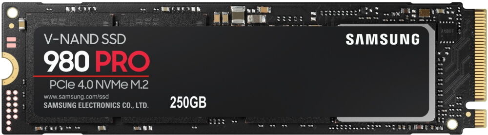Накопитель SSD Samsung Samsung 980 PRO MZ-V8P2T0BW/PCI-E 4.0 x4/250GB /Скорость чтения 7000МБайт/с Скорость записи 5100М