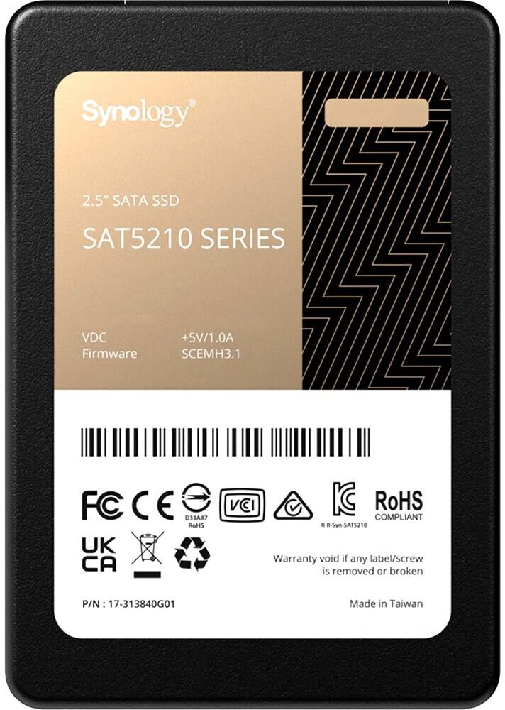 Накопитель SSD Synology Synology SAT5210 SAT5210-960G/SATA III/960GB /Скорость чтения 530МБайт/с Скорость записи 500МБай