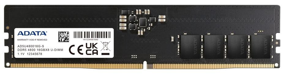 Оперативная память Adata Adata AD5U480016G-S/16GB / PC5-38400 DDR5 UDIMM-4800MHz DIMM/в комплекте 1 модуль