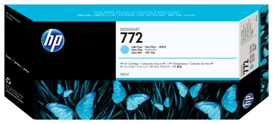 Картридж для печати HP Картридж HP 772 CN632A вид печати струйный, цвет Светло-голубой, емкость 300мл.
