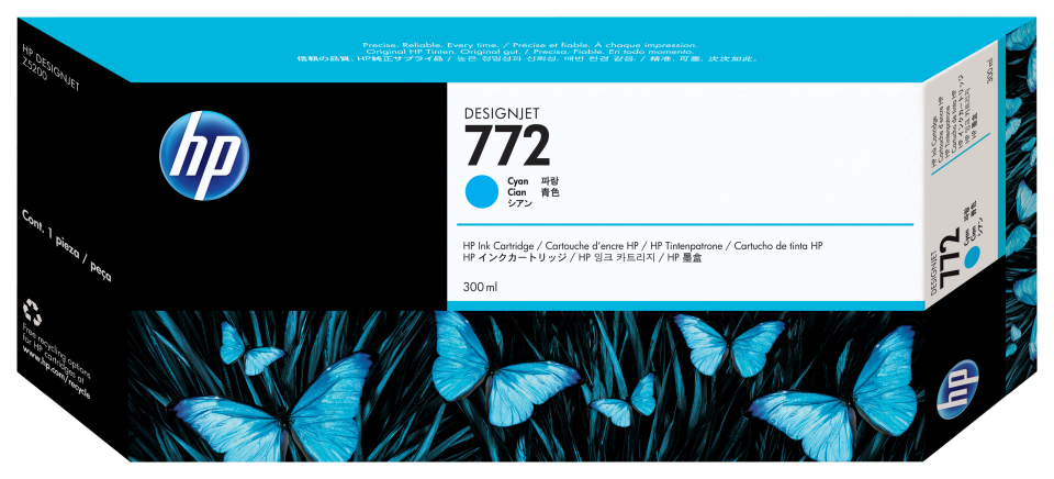 Картридж для печати HP Картридж HP 772 CN636A вид печати струйный, цвет Голубой, емкость 300мл.