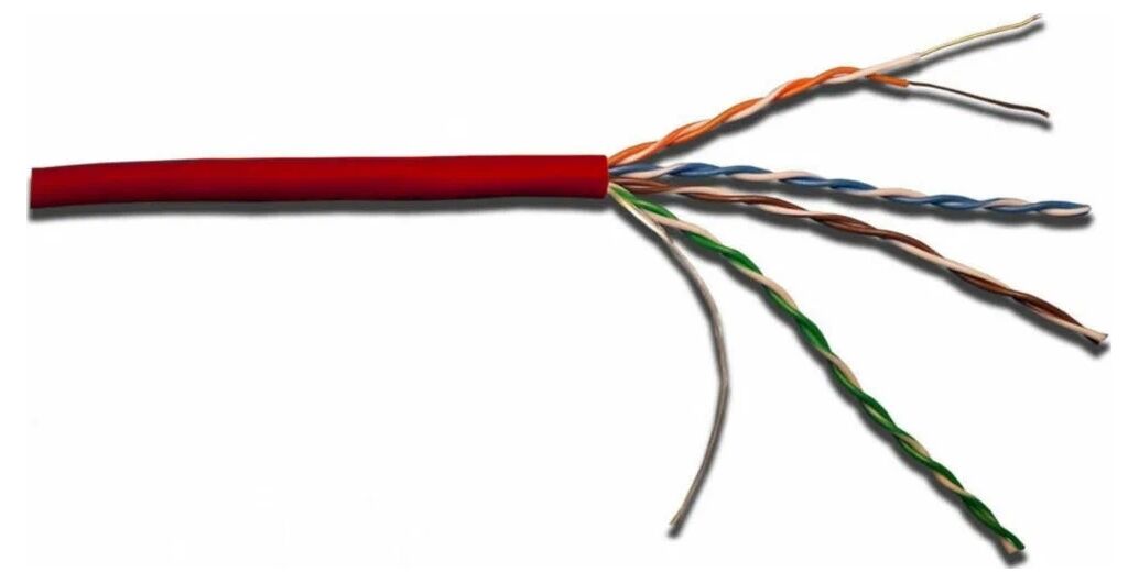 Кабель LanMaster Витая пара 305м. LanMaster Тип кабеля UTP Одножильный 24AWG кол-во пар 4 красный LAN-5EUTP-LSZH-RD