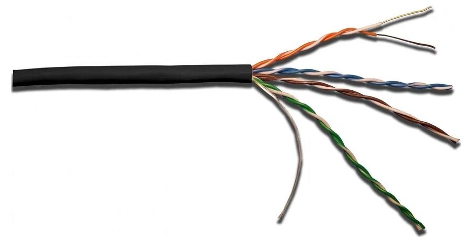 Кабель LanMaster Витая пара 305м. LanMaster Тип кабеля UTP Одножильный 24AWG кол-во пар 4 чёрный LAN-5EUTP-LSZH-BK