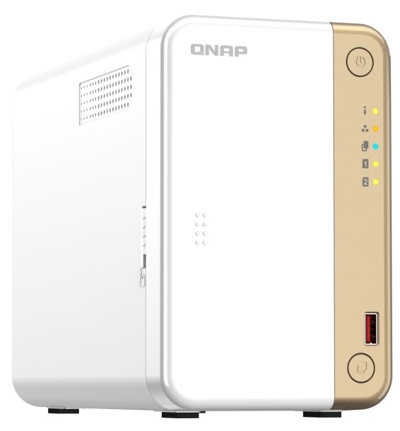 Сетевое хранилище QNAP QNAP TS-262-4G настольный 2шт. 2.5",3.5",M.2 SATA III, NVMe 44TB RAID 0,RAID 1 4 GB DDR4 Кол-во с