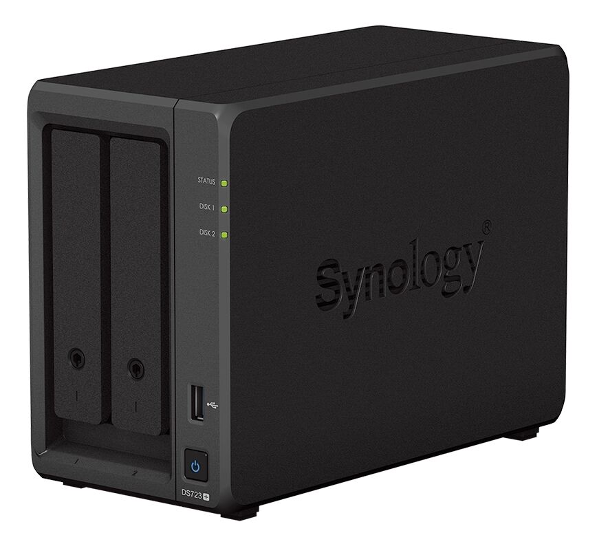 Сетевое хранилище Synology Synology DS723+ настольный 4шт. 2.5",3.5",M.2 SATA III, NVMe 38TB Basic,RAID 0,RAID 1,Synolog
