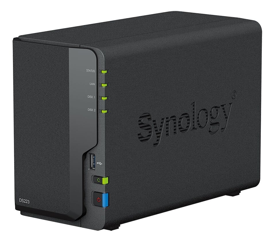 Сетевое хранилище Synology Synology DS223 настольный 2шт. 2.5",3.5" SATA III 36TB Basic,RAID 0,RAID 1,Synology Hybrid RA