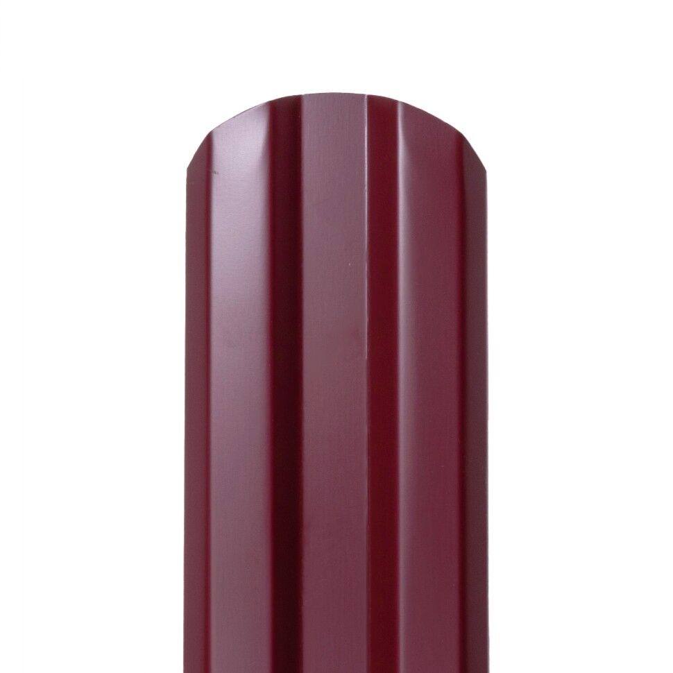 Металлический штакетник Дуэт 95 мм цвет RAL 3005 Красное вино