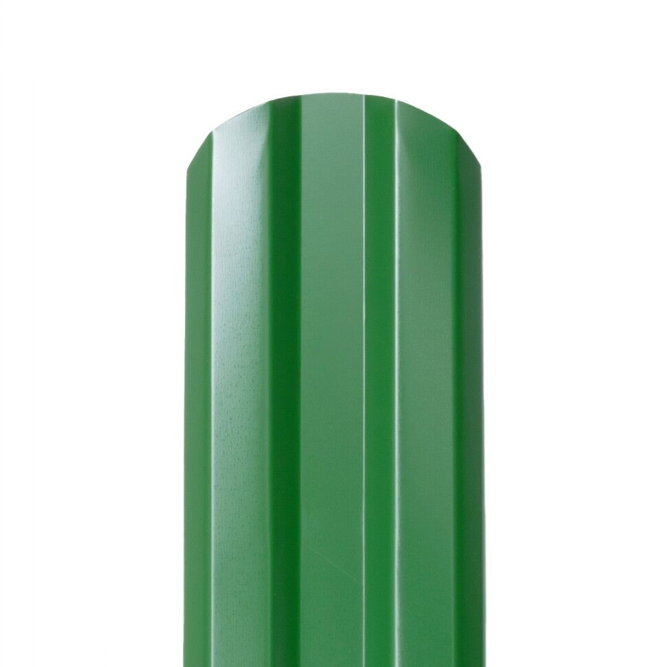 Металлический штакетник Дуэт 95 мм цвет RAL 6002 Зеленый лист