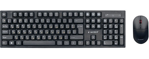 Комплект клавиатура и мышь беспроводные Gembird KBS-6000 черный 2.4 ГГц 1600 DPI мини-приемник-USB