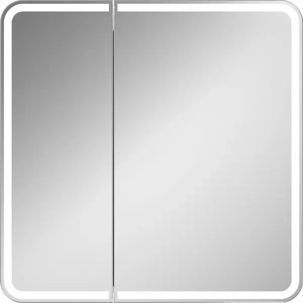Шкаф зеркальный подвесной Elmer с подсветкой 80x80 см цвет белый