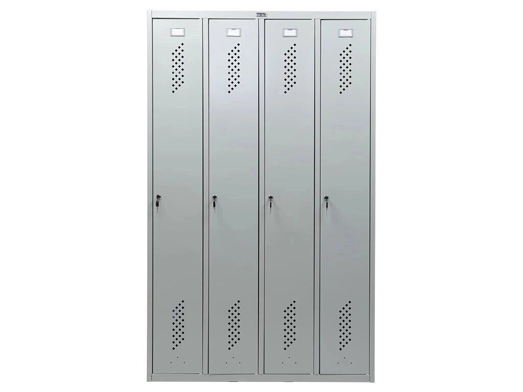 Металлический шкаф для одежды Практик Стандарт LS-41 четырёхсекционный