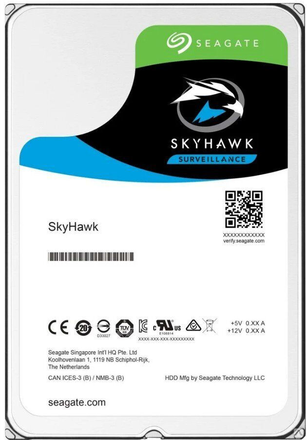 HDD 10000 GB (10 TB) SATA-III SkyHawk (ST10000VE0008), жесткий диск (HDD) для видеонаблюдения